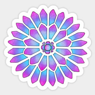 Blue Purple Cloud Stained Glass Floral Mandala Sticker